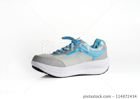 A new Blue running shoes sneakers for running isolated on white background. 114872434