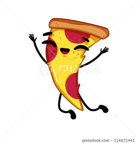 mascot pizza slice character cartoon vector illustration 114872441
