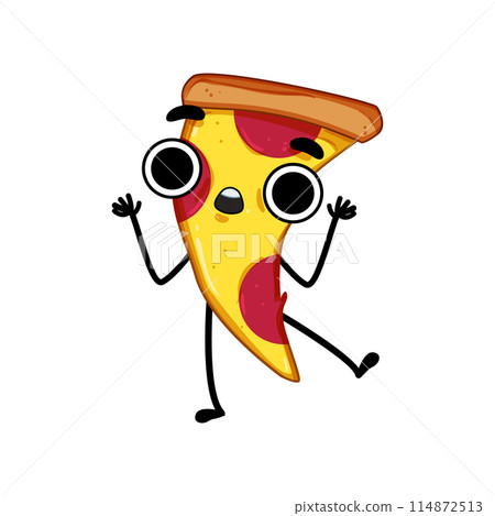 funny pizza slice character cartoon vector illustration funny pizza slice character cartoon vector illustration 114872513