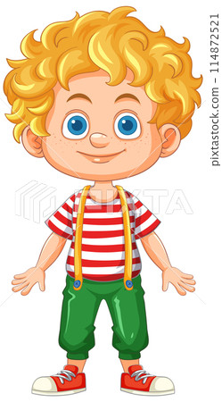 Cheerful Cartoon Clown Character 114872521