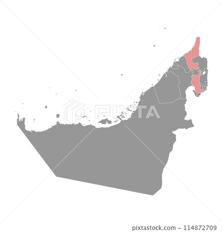Emirate of Ras Al Khaimah map, administrative division of United Arab Emirates. Vector illustration. Emirate of Ras Al Khaimah map, administrative division of United Arab Emirates. Vector illustration. 114872709