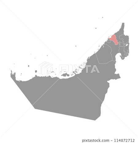Emirate of Umm Al Quwain map, administrative division of United Arab Emirates. Vector illustration. Emirate of Umm Al Quwain map, administrative division of United Arab Emirates. Vector illustration. 114872712