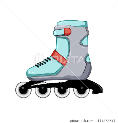 child inline skates cartoon vector illustration 114872731