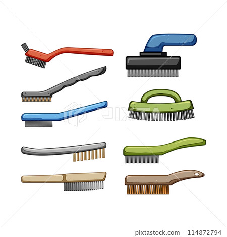wire brush set cartoon vector illustration 114872794