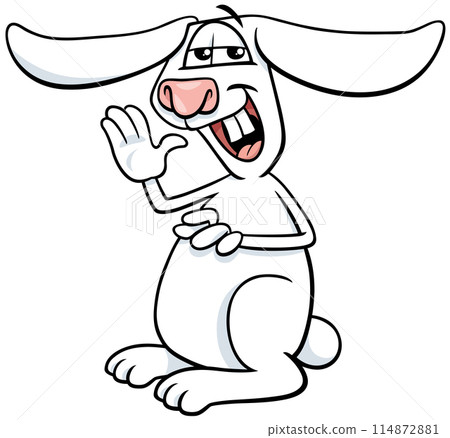 cartoon lop eared rabbit comic animal character 114872881