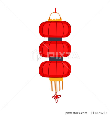 red chinese lamp cartoon vector illustration 114873215