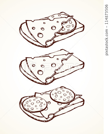Piece of loaf. Vector drawing 114873506