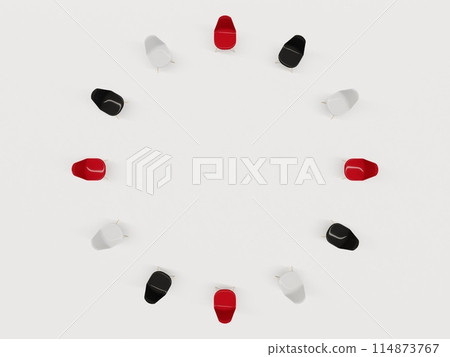 從正上方看，椅子圍成一圈 114873767