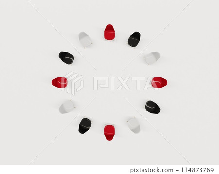 從正上方看，椅子圍成一圈 114873769