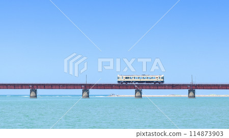 穿越由良川大橋的列車 114873903