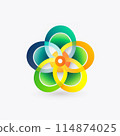 Drawing logo flower abstraction 114874025