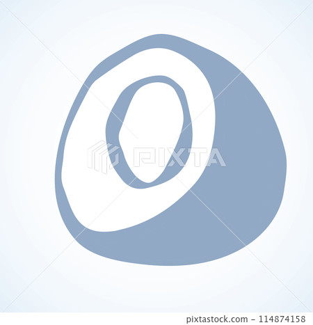 Half boiled egg. Vector drawing 114874158