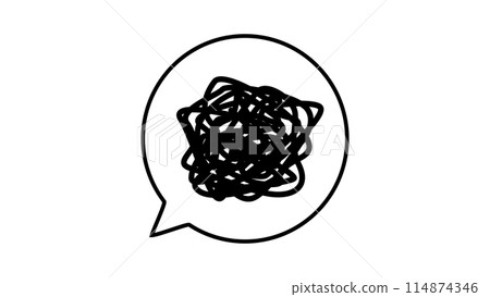 Swirly speech bubble, pen writing, simple Swirly speech bubble, pen writing, simple 114874346