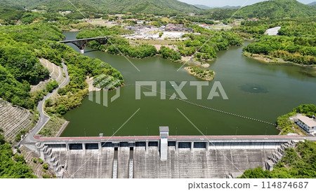 廣島縣東廣島市_新鮮綠色_蓄水率100%【福富水壩】無人機空拍_FKT_No10 廣島縣東廣島市_新鮮綠色_蓄水率100%【福富水壩】無人機空拍_FKT_No10 114874687
