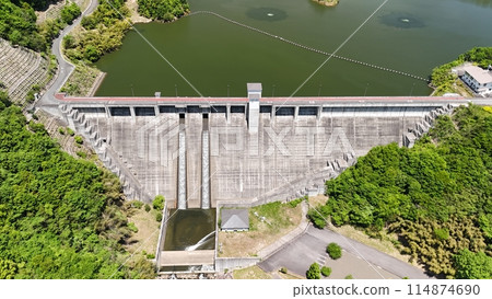 廣島縣東廣島市_新鮮綠色_蓄水率100%【福富水壩】無人機空拍_FKT_No11 廣島縣東廣島市_新鮮綠色_蓄水率100%【福富水壩】無人機空拍_FKT_No11 114874690