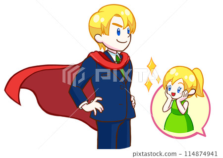 金髮女孩欣賞的成年人 114874941