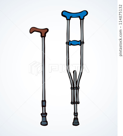 Crutch. Vector drawing Crutch. Vector drawing 114875132