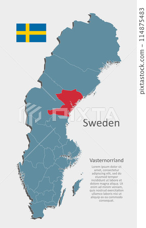 Vector map Sweden, county Vasternorrland Vector map Sweden, county Vasternorrland 114875483