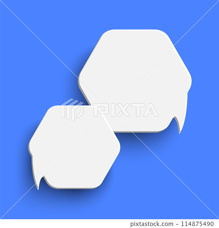 White empty speech bubble on blue background White empty speech bubble on blue background 114875490