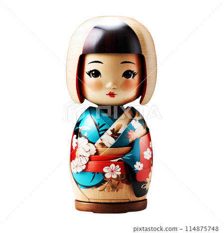 Girl doll wearing a kimono 114875748