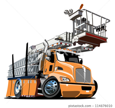 Cartoon Platform Lift Truck 114876010
