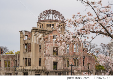 透過櫻花看到原子彈爆炸圓頂屋 透過櫻花看到原子彈爆炸圓頂屋 114876248