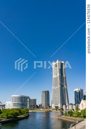 [Kanagawa] Minato Mirai in sunny weather 114876836