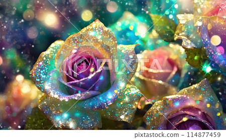 Sparkling rose flower Sparkling rose flower 114877459