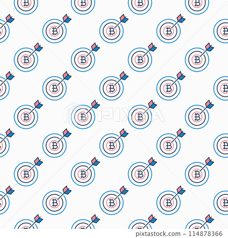 Bitcoin Target vector Cryptocurrency colored seamless pattern Bitcoin Target vector Cryptocurrency colored seamless pattern 114878366