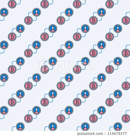 Bitcoin exchange sign vector Crypto P2P colored seamless pattern Bitcoin exchange sign vector Crypto P2P colored seamless pattern 114878377