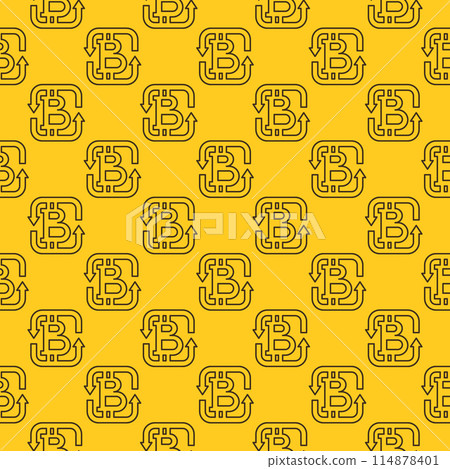 Bitcoin Sign vector Decentralized Cryptocurrency thin line seamless pattern Bitcoin Sign vector Decentralized Cryptocurrency thin line seamless pattern 114878401