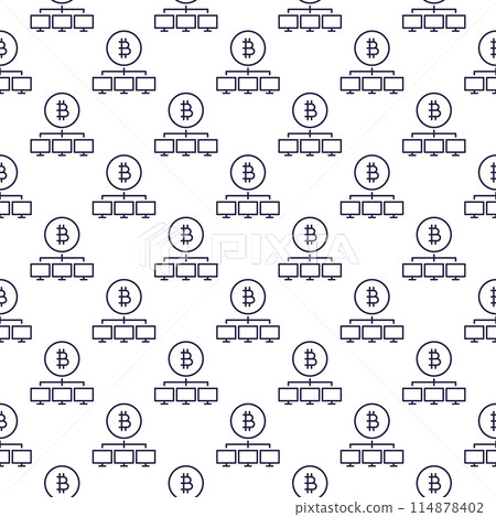 Bitcoin sign with Computers vector Decentralized Cryptocurrency thin line seamless pattern Bitcoin sign with Computers vector Decentralized Cryptocurrency thin line seamless pattern 114878402