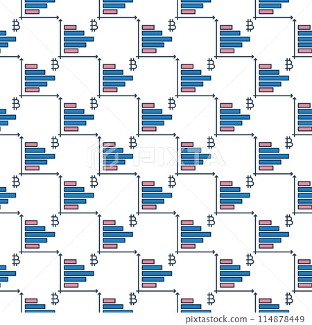Graph with Bitcoin vector Crypto Trading colored seamless pattern 114878449