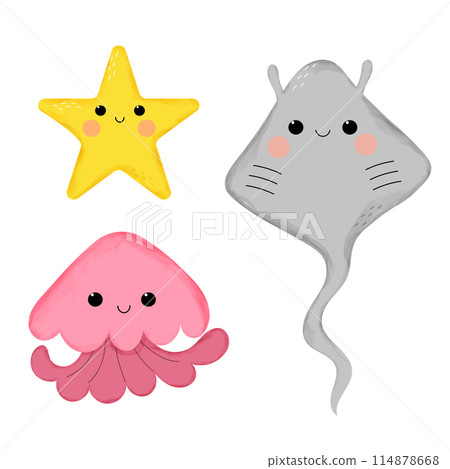 Cute ocean animals Cute ocean animals 114878668
