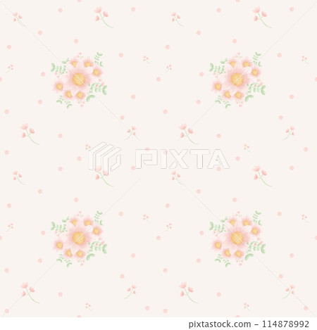 Seamless pattern, small flower pattern, sweet pink 114878992