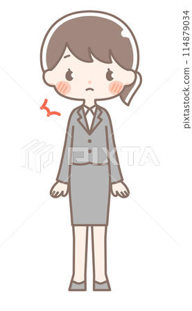 Full body | Surprised woman illustration | Suit Full body | Surprised woman illustration | Suit 114879034
