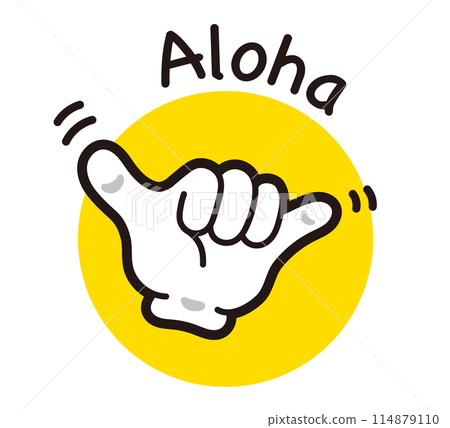 Aloha. Hand sign. Simple hand icon. 114879110
