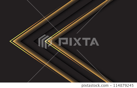 Abstract gold arrow direction geometric on dark grey design modern background vector 114879245