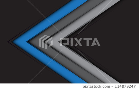 Abstract blue grey arrow direction geometric on white design modern background vector 114879247