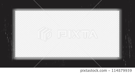 Old cinematic frame, video film strip. Retro vintage tape empty template with slide. Tape border, grunge textured silhuette. Video photo reel on transparent background Old cinematic frame, video film strip. Retro vintage tape empty template with slide. Tape border, grunge textured silhuette. Video photo reel on transparent background 114879939