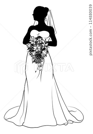 Bride Bridal Wedding Dress Silhouette Woman Design Bride Bridal Wedding Dress Silhouette Woman Design 114880039