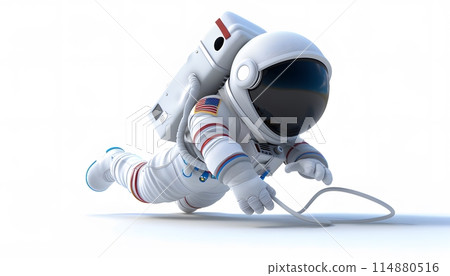 A 3D cartoon astronaut with space and star background A 3D cartoon astronaut with space and star background 114880516