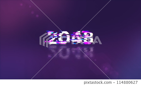 3D rendering 2048 text with screen effects of technological glitches 3D rendering 2048 text with screen effects of technological glitches 114880627