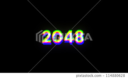 3D rendering 2048 text with screen effects of technological glitches 3D rendering 2048 text with screen effects of technological glitches 114880628