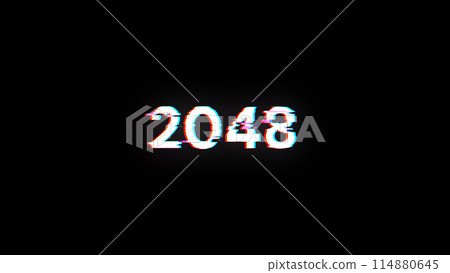 3D rendering 2048 text with screen effects of technological glitches 3D rendering 2048 text with screen effects of technological glitches 114880645