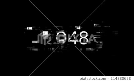 3D rendering 2048 text with screen effects of technological glitches 114880658