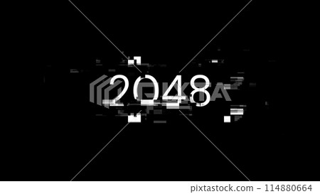 3D rendering 2048 text with screen effects of technological glitches 3D rendering 2048 text with screen effects of technological glitches 114880664