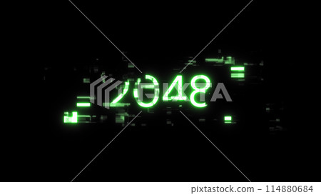 3D rendering 2048 text with screen effects of technological glitches 3D rendering 2048 text with screen effects of technological glitches 114880684