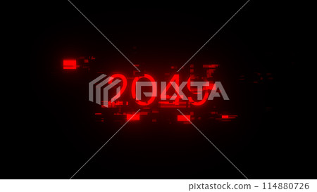 3D rendering 2049 text with screen effects of technological glitches 3D rendering 2049 text with screen effects of technological glitches 114880726