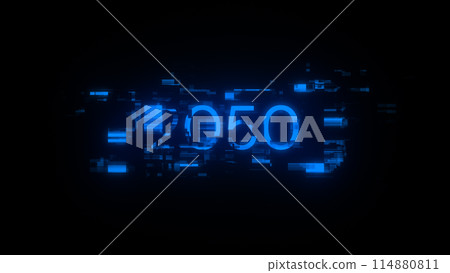 3D rendering 2050 text with screen effects of technological glitches 114880811